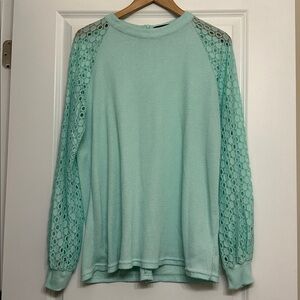XL Lace Sleeved Cotton Shirt by MOHOLL